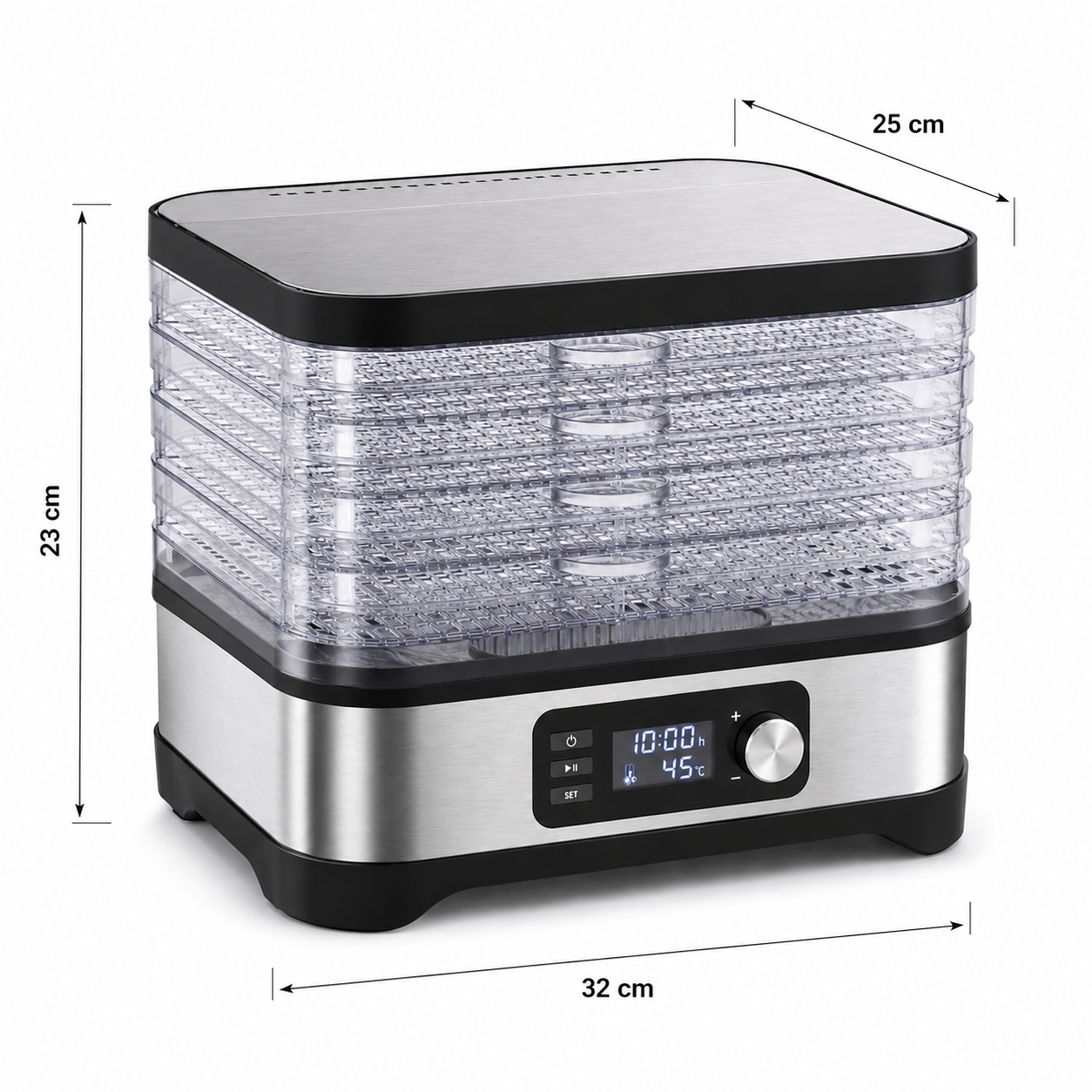 Déshydrateur alimentaire 5 plateaux BPA free 380W - Circulation 360°, 35–75°C, arrêt automatique