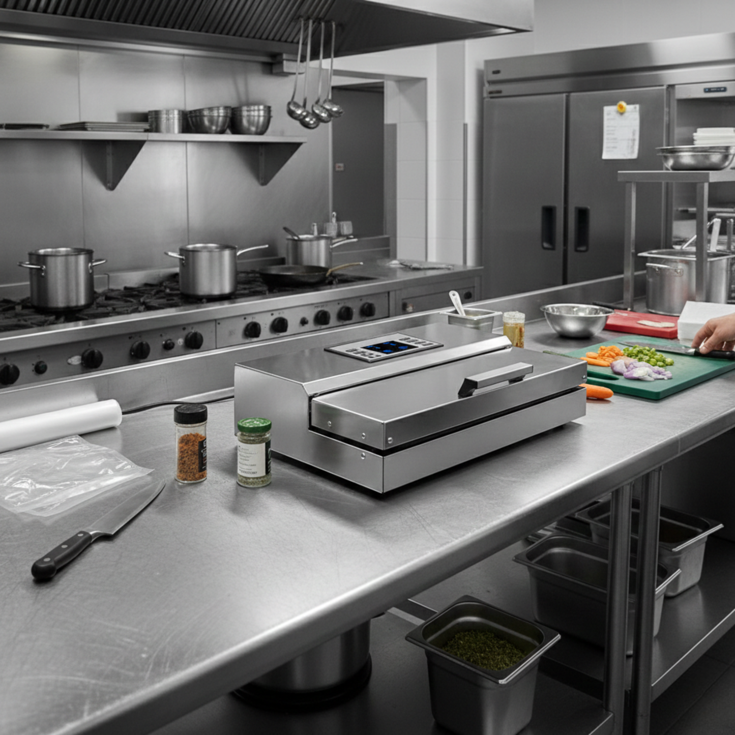 Machine sous vide alimentaire 300W | double pompe – châssis inox - Conservationsousvide