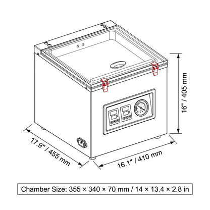 Machine sous vide à cloche professionnelle – 320W, chambre 35 cm