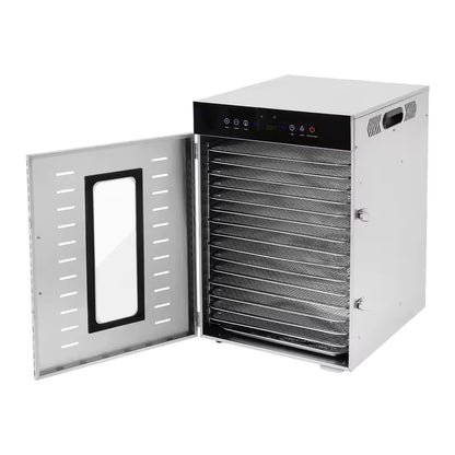 Déshydrateur alimentaire 16 plateaux 1350W — Inox 304, séchage 360°, écran tactile