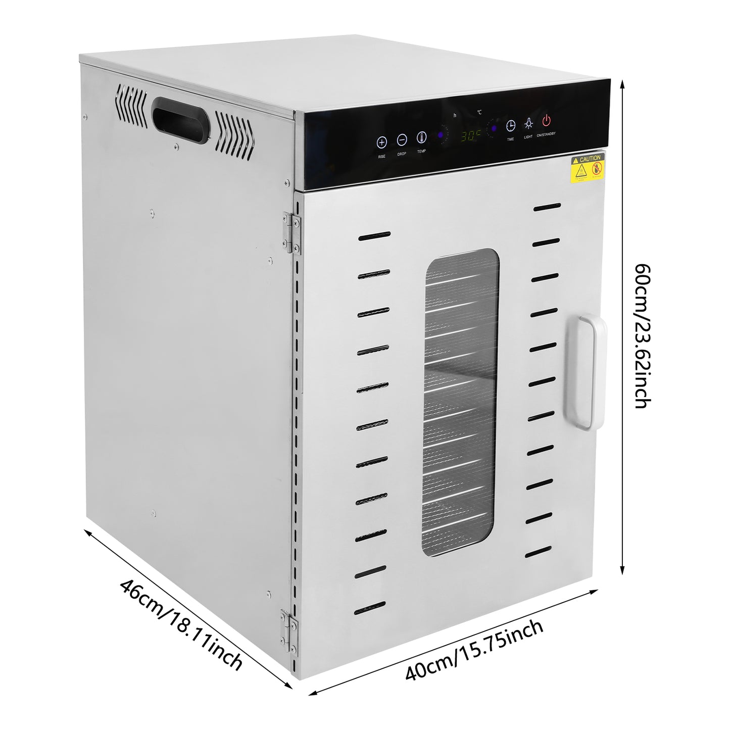 Déshydrateur alimentaire 16 plateaux 1350W - Inox 304, séchage 360°, écran tactile