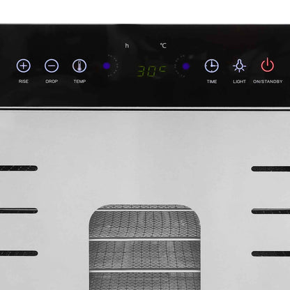Déshydrateur alimentaire 16 plateaux 1350W — Inox 304, séchage 360°, écran tactile