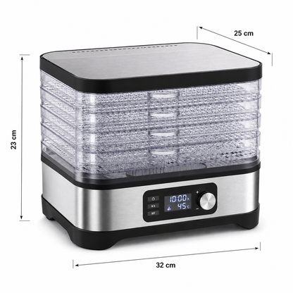Déshydrateur alimentaire 5 plateaux BPA free 380W - Circulation 360°, 35–75°C, arrêt automatique