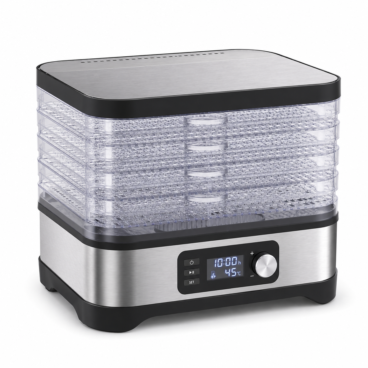 Déshydrateur alimentaire 5 plateaux BPA free 380W - Circulation 360°, 35–75°C, arrêt automatique