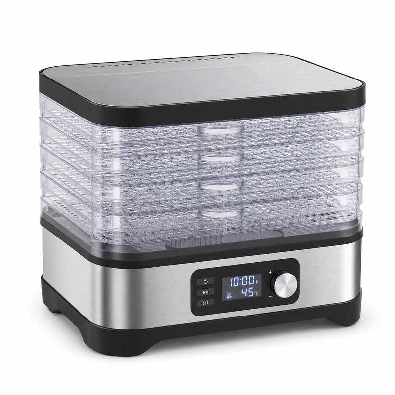 Déshydrateur alimentaire 5 plateaux BPA free 380W - Circulation 360°, 35–75°C, arrêt automatique
