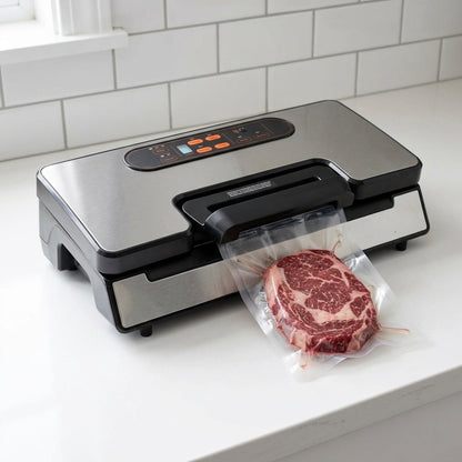 Machine sous vide 130W inox -0,9 bar – 10 sacs + 2 rouleaux inclus