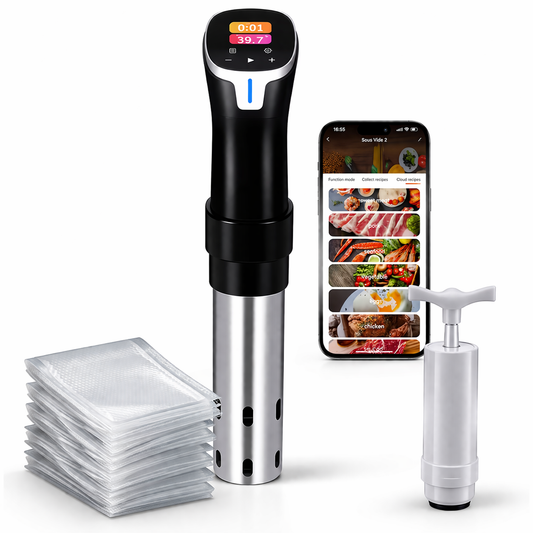 Cuiseur sous vide Wi-Fi 1100W – écran tactile, sacs + pompe