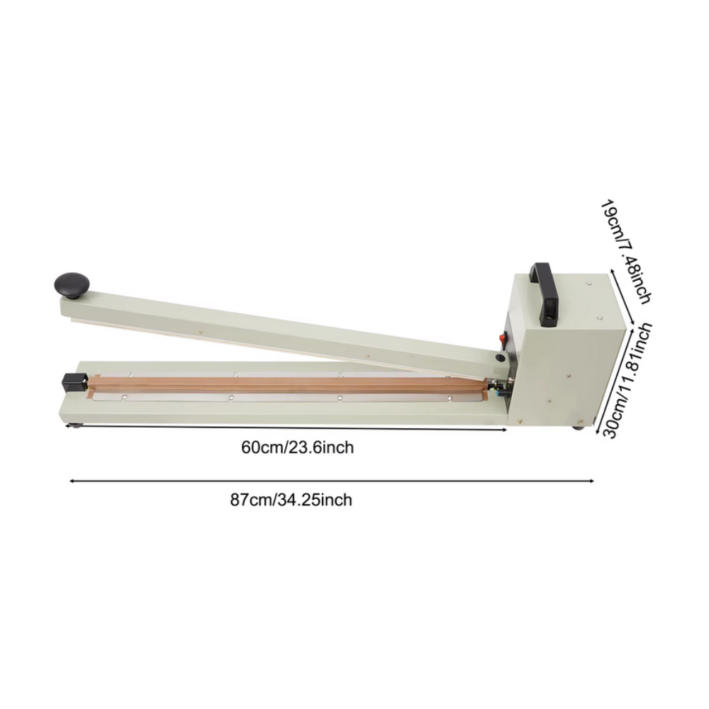 Soudeuse à impulsion manuelle 600 mm – 750W – thermoscelleuse réglable - Conservationsousvide